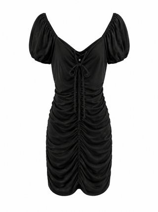 Vestido negro con cordones