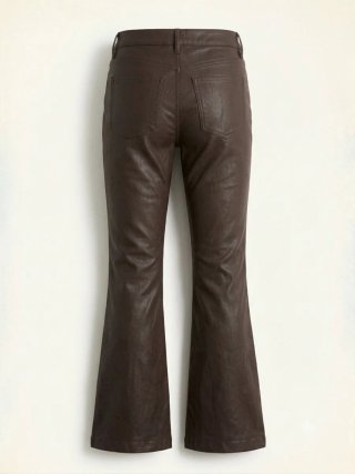 Pantalón Hollister efecto piel marrón talla XS