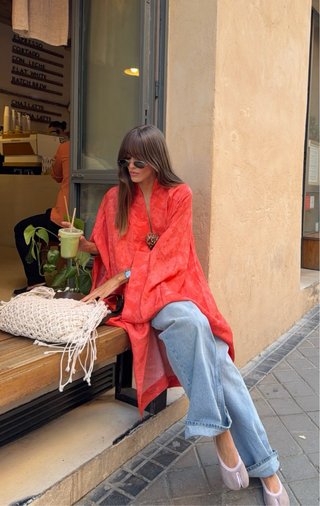 Kimono Zara Marisa Berenson x Jacquard Rojo