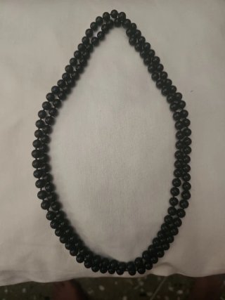 Collar Doble Perlas Negras
