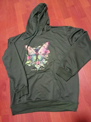 Sudadera con capucha y estampado de mariposa