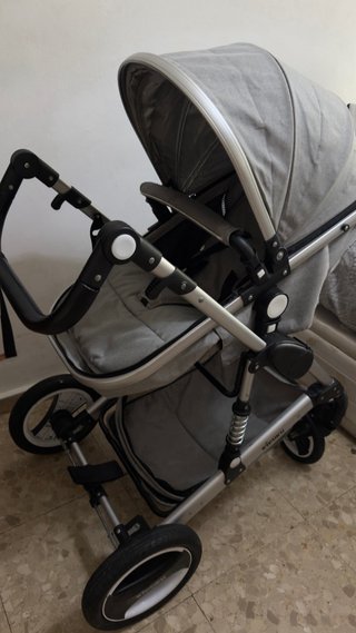 Carrito de bebé 3 en 1 gris