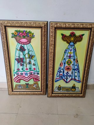 Pareja Cuadros Antiguos Decorativos