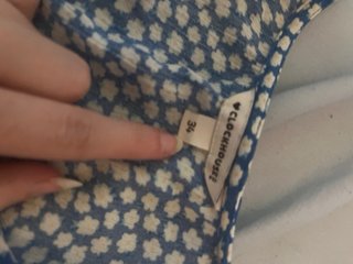 Blusa azul floral Talla 34