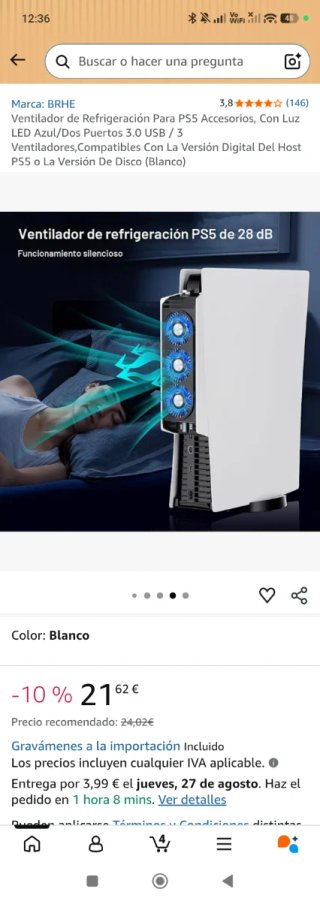 Ventilador BRHE para PS5 - Nuevo en Caja