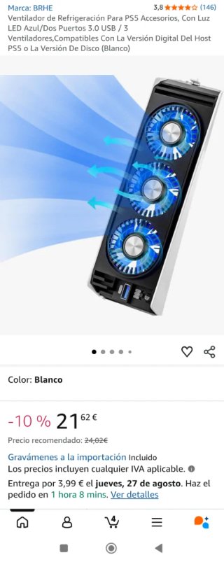 Ventilador BRHE para PS5 - Nuevo en Caja