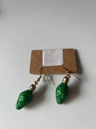 Pendientes Navideños Bombilla Verde