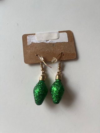 Pendientes Navideños Bombilla Verde