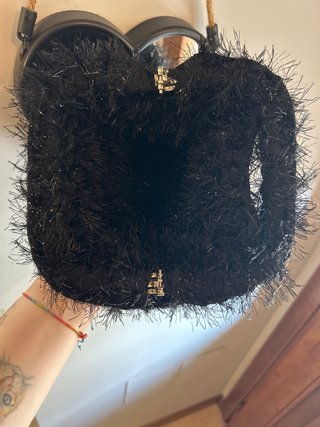 Mini pochette pelosa nera