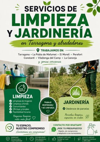 Servicio de limpieza y jardinería