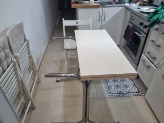 Mesa extensible plegable madera y metal