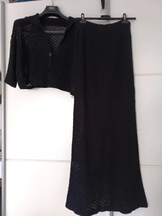 Conjunto calado mujer: vestido y chaqueta