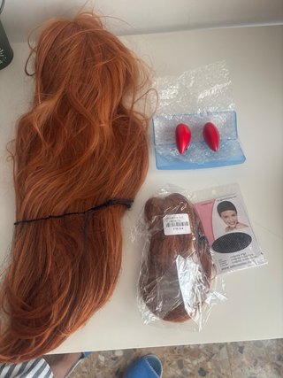 Set Peluca Naranja/Rojo