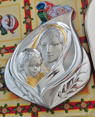 Quadretto Argento Madre Bambino