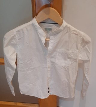 Camisa blanca manga larga talla 7-8  marca tex one