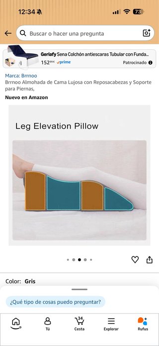 Almohada cervical y reposapiés gris