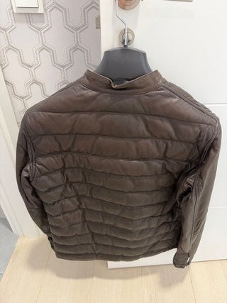 Chaqueta Piel Massimo Dutti Marrón, como nueva