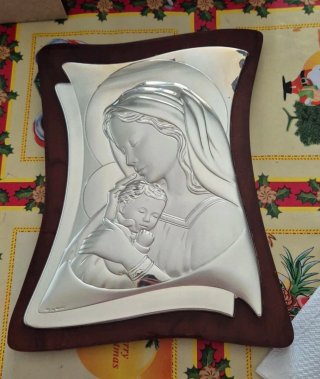 Quadretto Madonna con Bambino Argento