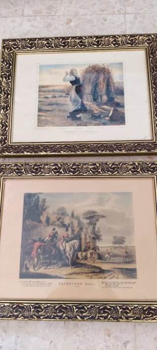 4 Cuadros Decorativos Marco Dorado