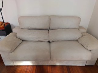 Sofá Cama Beige Tela