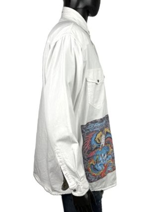 Mustang Camicia Uomo XL Cotone Bianca Teschio