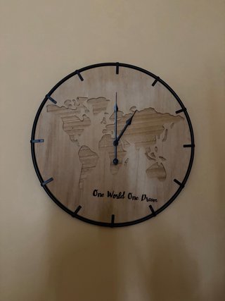 Cuadro Decorativo Metal Mandala, mapamundi y reloj