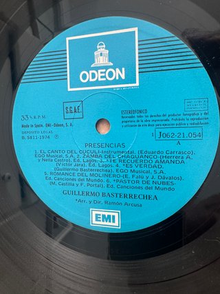 Vinilo Guillermo Basterrechea – Presencias