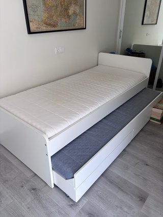 Cama nido blanca con cajones