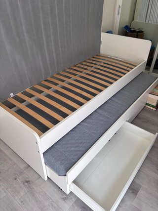 Cama nido blanca con cajones