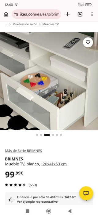 Mueble TV Ikea BRIMNES Blanco