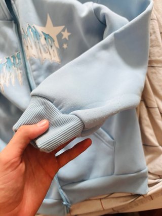 Sudadera con cremallera azul turquesa
