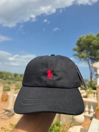 Gorra Ralph Lauren Negra Logo Rojo