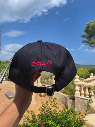 Gorra Ralph Lauren Negra Logo Rojo