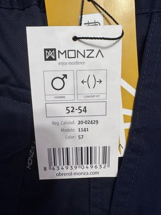 Pantalón de Trabajo Monza Azul Precio por unidad