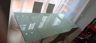 Mesa comedor extensible + 4 sillas