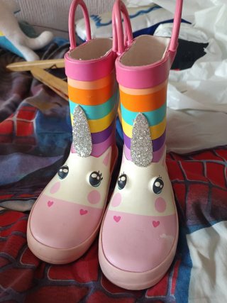 Botas de agua unicornio arcoíris talla 27