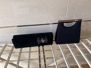 2 Bolsos de Fiesta Negros con Detalles plateados