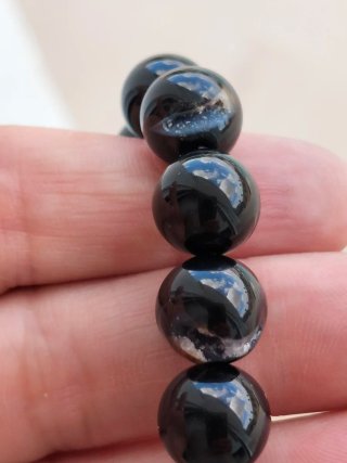 Pulsera Geodas Ágata Negra Natural