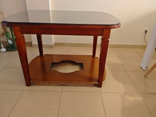Mesa camilla madera maciza color nogal