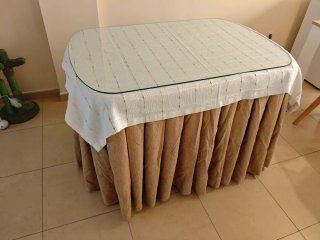 Mesa camilla madera maciza color nogal