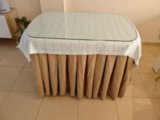Mesa camilla madera maciza color nogal