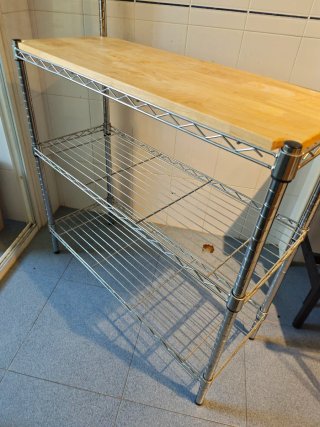Estantería Madera y Cromo