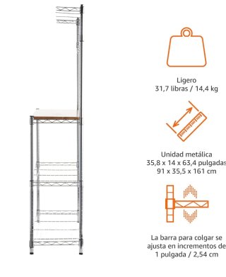 Estantería Madera y Cromo
