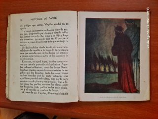 Libro antiguo "Historias de Dante"