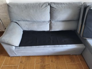 Sofá modular gris de tela