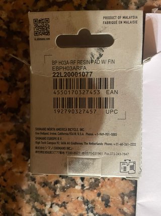 Pastillas Freno Shimano BP-H03A-RF Resina