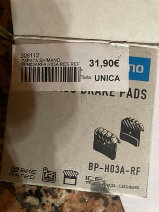 Pastillas Freno Shimano BP-H03A-RF Resina