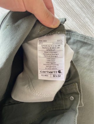 Carhartt Pantalones Verdes Loose Fit  Talla 32x32