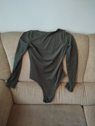 Body Shein manga larga verde militar Talla S