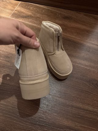 Botines plataforma pelo beige